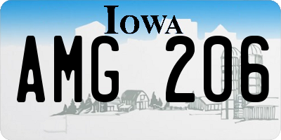 IA license plate AMG206