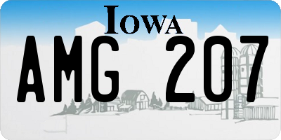 IA license plate AMG207