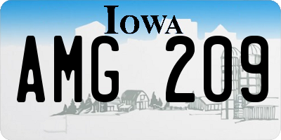 IA license plate AMG209