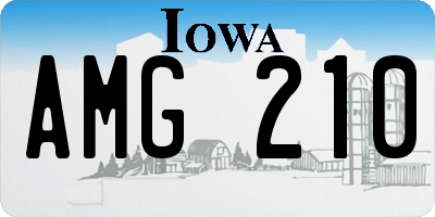 IA license plate AMG210