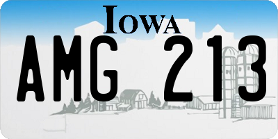 IA license plate AMG213