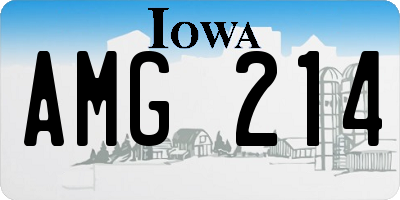 IA license plate AMG214
