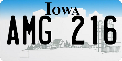 IA license plate AMG216