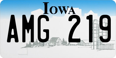 IA license plate AMG219