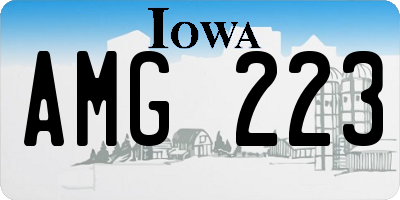 IA license plate AMG223