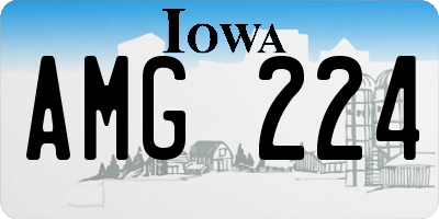IA license plate AMG224