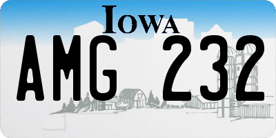 IA license plate AMG232