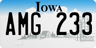 IA license plate AMG233