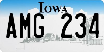 IA license plate AMG234