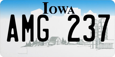 IA license plate AMG237