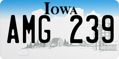 IA license plate AMG239