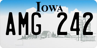 IA license plate AMG242