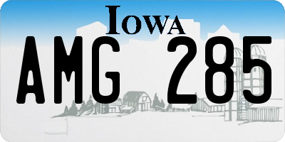 IA license plate AMG285