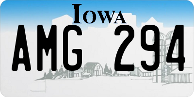 IA license plate AMG294