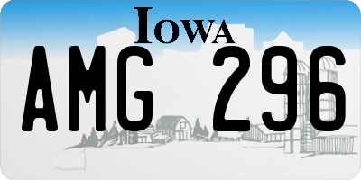 IA license plate AMG296