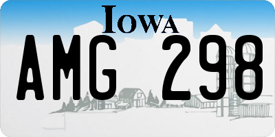 IA license plate AMG298