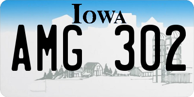 IA license plate AMG302