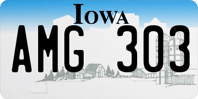 IA license plate AMG303