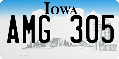 IA license plate AMG305