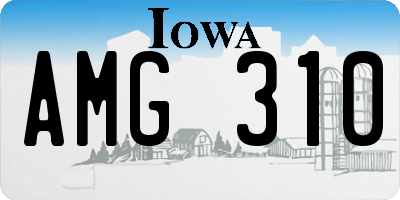 IA license plate AMG310