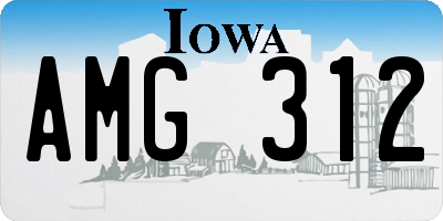 IA license plate AMG312