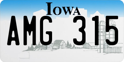 IA license plate AMG315