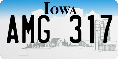 IA license plate AMG317