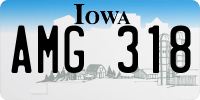 IA license plate AMG318