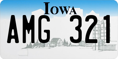 IA license plate AMG321