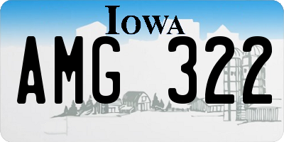 IA license plate AMG322
