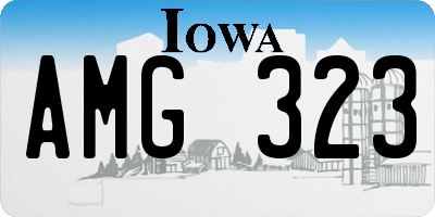 IA license plate AMG323