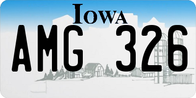 IA license plate AMG326