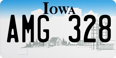 IA license plate AMG328