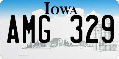 IA license plate AMG329