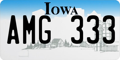 IA license plate AMG333