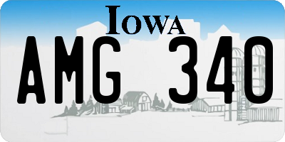 IA license plate AMG340
