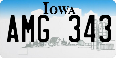 IA license plate AMG343