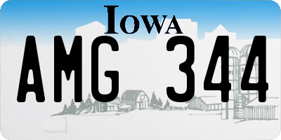 IA license plate AMG344