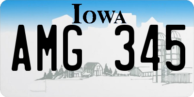 IA license plate AMG345