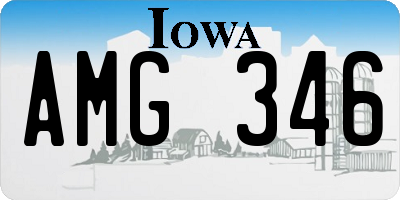 IA license plate AMG346