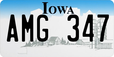 IA license plate AMG347