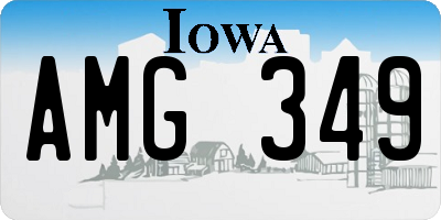 IA license plate AMG349