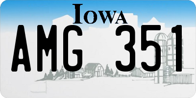 IA license plate AMG351