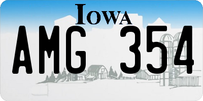 IA license plate AMG354