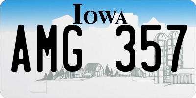 IA license plate AMG357