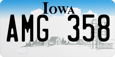 IA license plate AMG358