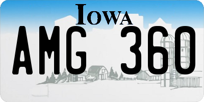IA license plate AMG360