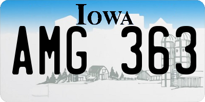 IA license plate AMG363