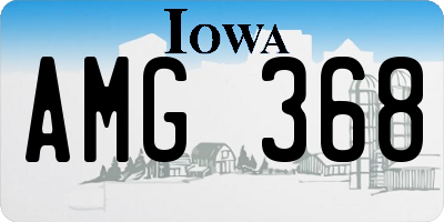 IA license plate AMG368