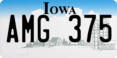 IA license plate AMG375